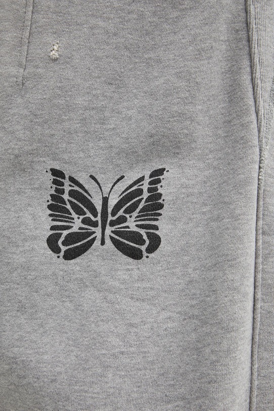 Needles spodnie dresowe bawełniane Deconstructed szary RW337