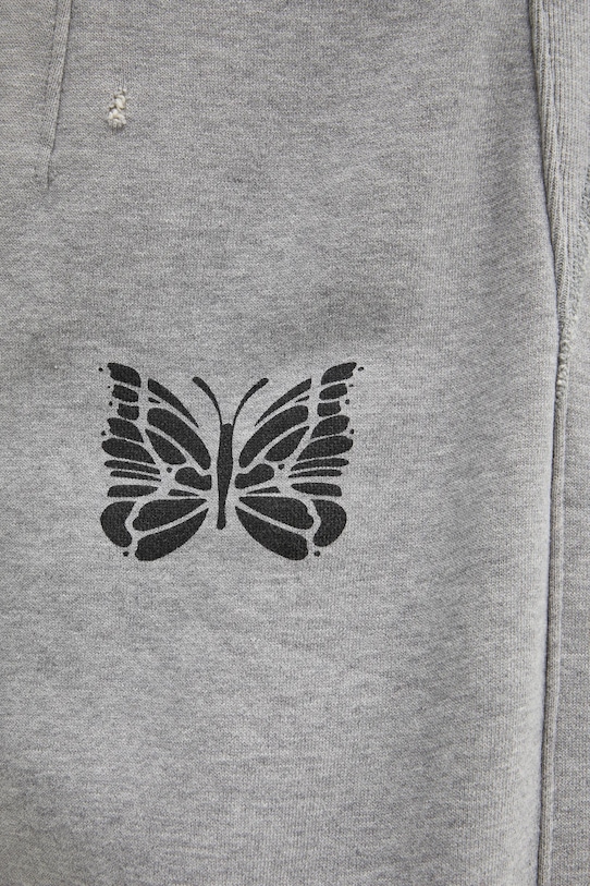 Needles spodnie dresowe bawełniane Deconstructed szary RW337