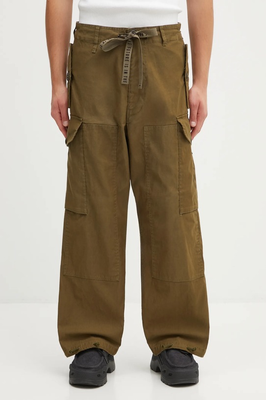 Бавовняні штани Human Made AIR FORCE надрук зелений HM30PT007