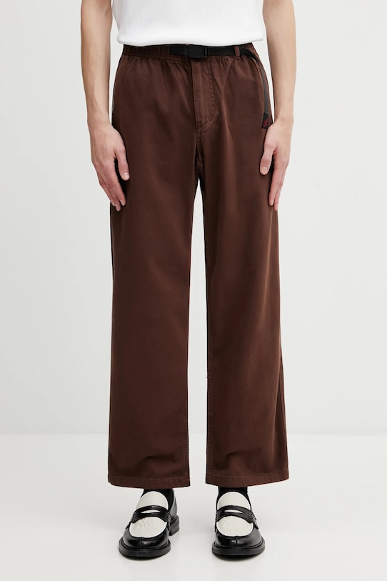 Bavlnené nohavice Gramicci GRAMICCI PANT STRAIGHT FIT bavlna hnedá G116.OGT.