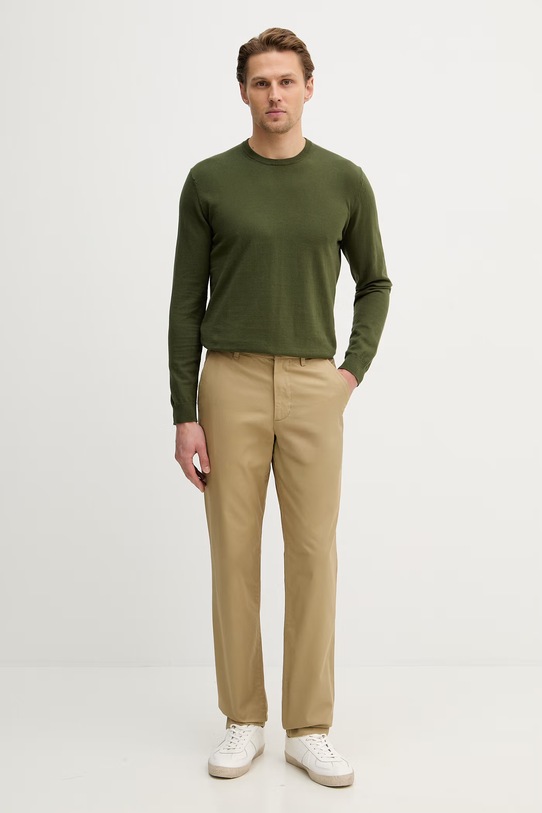 Lacoste spodnie bawełniane HH3332 beżowy AW25