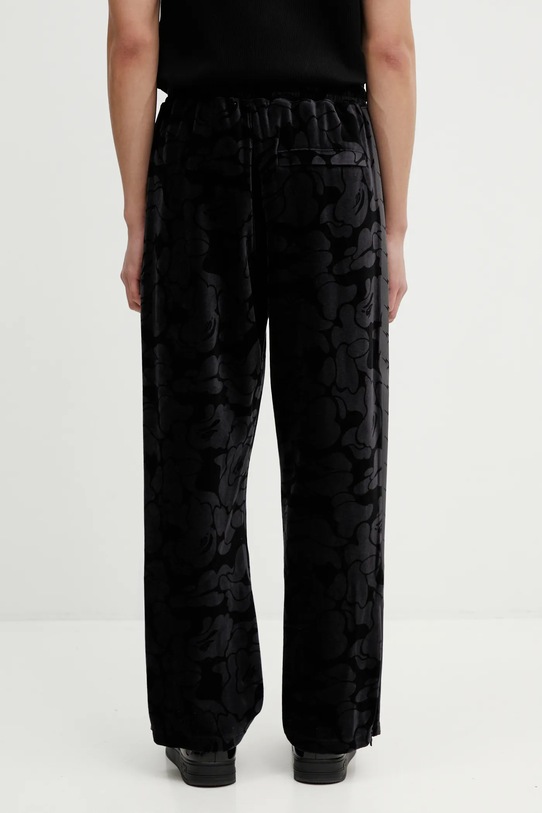 Odzież A Bathing Ape spodnie dresowe welurowe Solid Camo Metal One Point 001PTL801316M czarny