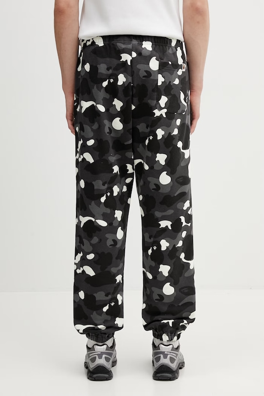 Odzież A Bathing Ape spodnie dresowe bawełniane City Camo Shark 001PTL801312M czarny