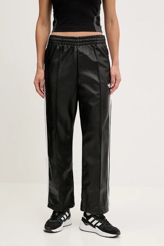adidas Originals pantaloni Pride x Jeremy Scott imitatie de piele negru JY2015