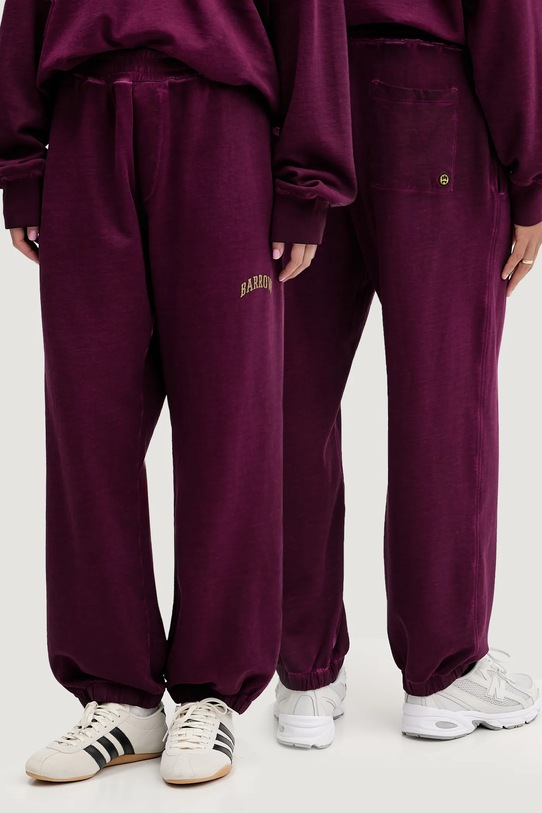 Barrow pantaloni de trening din bumbac uni violet F5BWUAFP028
