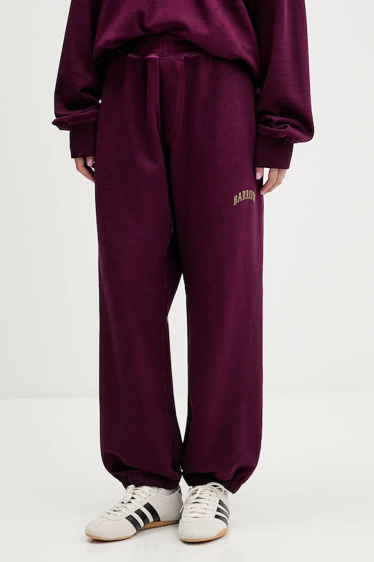 Barrow spodnie dresowe bawełniane F5BWUAFP028 fioletowy AW25