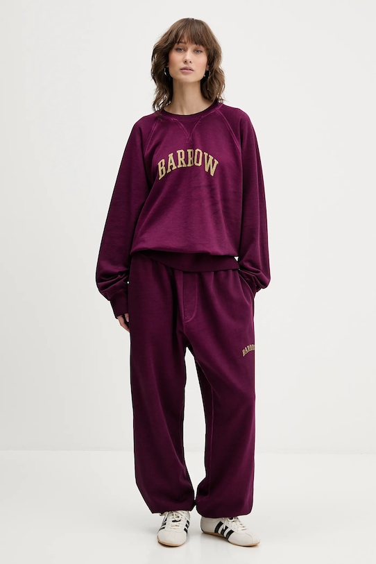 Barrow spodnie dresowe bawełniane fioletowy F5BWUAFP028