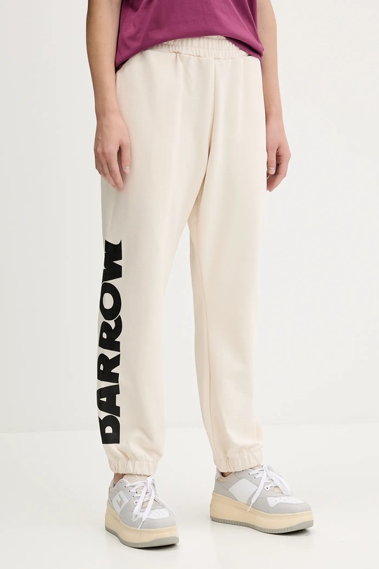 Хлопковые спортивные штаны Barrow F5BWUAFP060 бежевый AW25