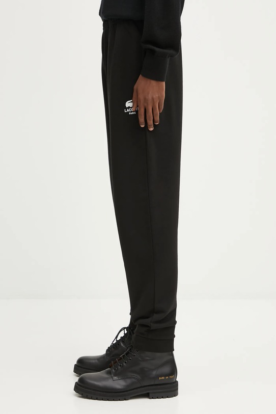Ρούχα Βαμβακερό παντελόνι Lacoste XH2724 μαύρο