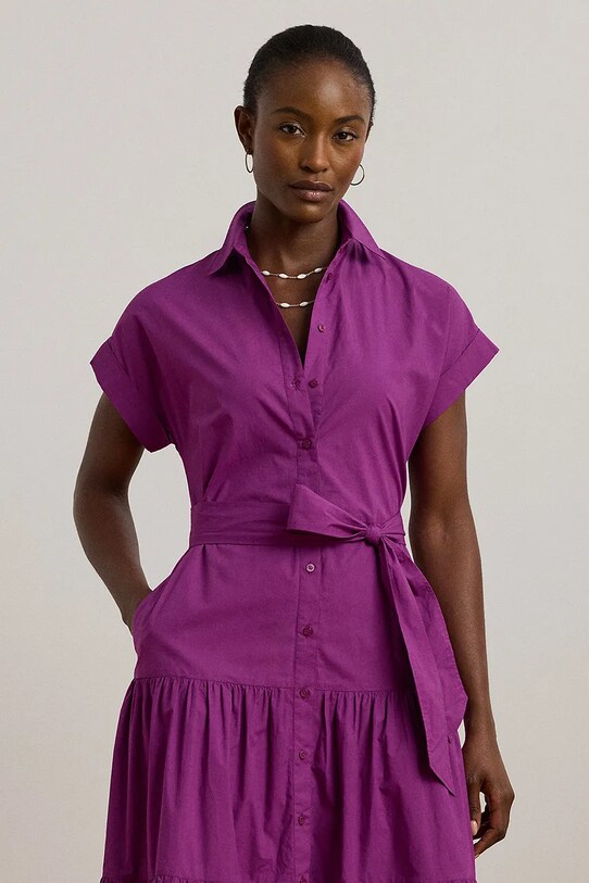 Odzież Lauren Ralph Lauren sukienka bawełniana 200970821 fioletowy
