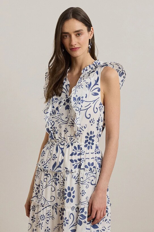 Одежда Хлопковое платье Lauren Ralph Lauren 200973595 белый