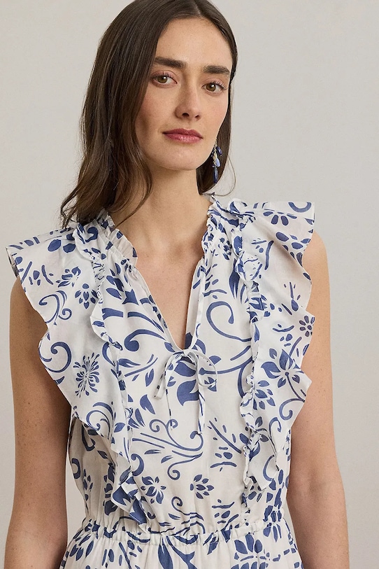 Lauren Ralph Lauren pamut ruha fehér 200973595