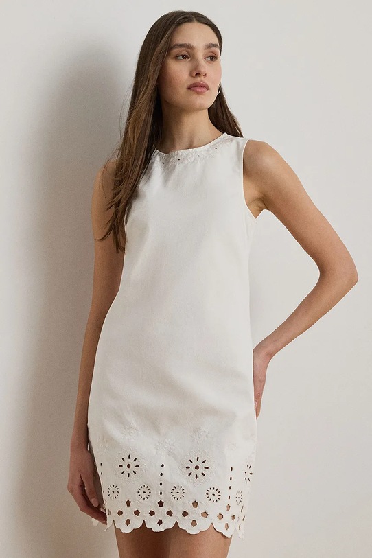 Abbigliamento Lauren Ralph Lauren vestito in cotone 200978820 bianco