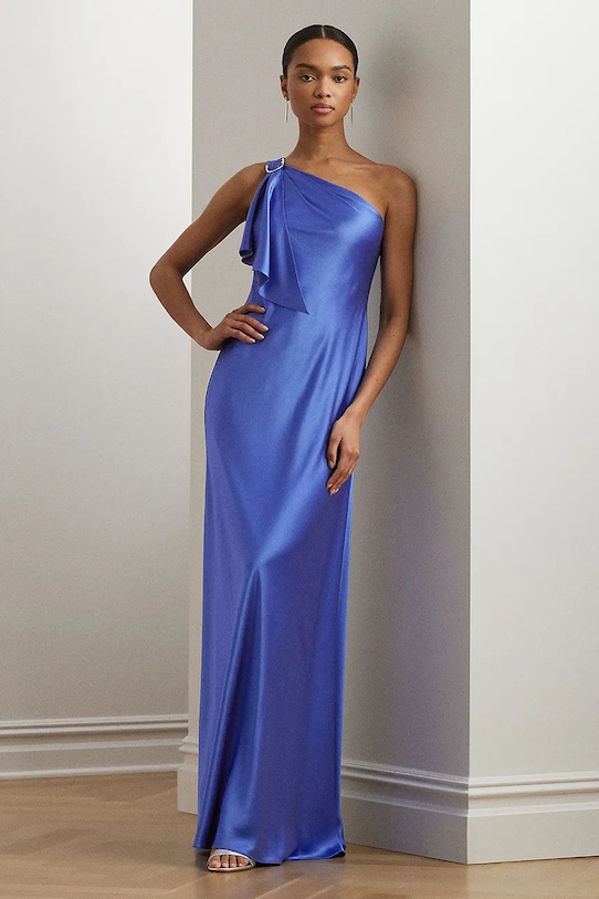 Φόρεμα Lauren Ralph Lauren ύφασμα μπλε 253909454