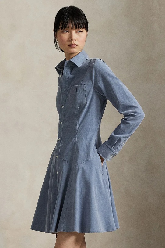 Одежда Хлопковое платье Polo Ralph Lauren 211972069 голубой