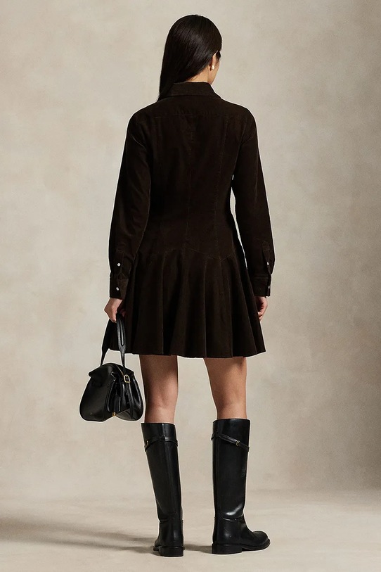 Хлопковое платье Polo Ralph Lauren 211972069 коричневый AW25