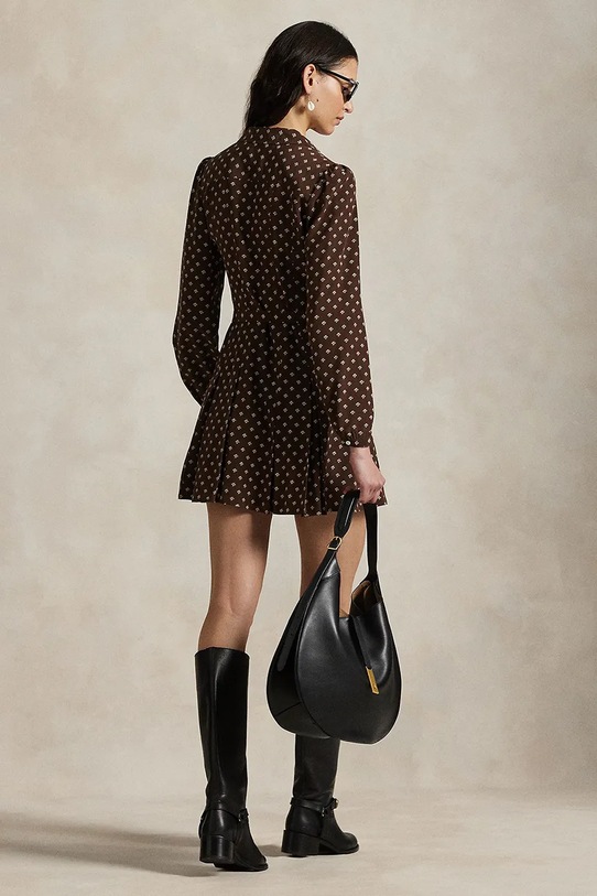 Polo Ralph Lauren sukienka jedwabna 211972072 brązowy AW25