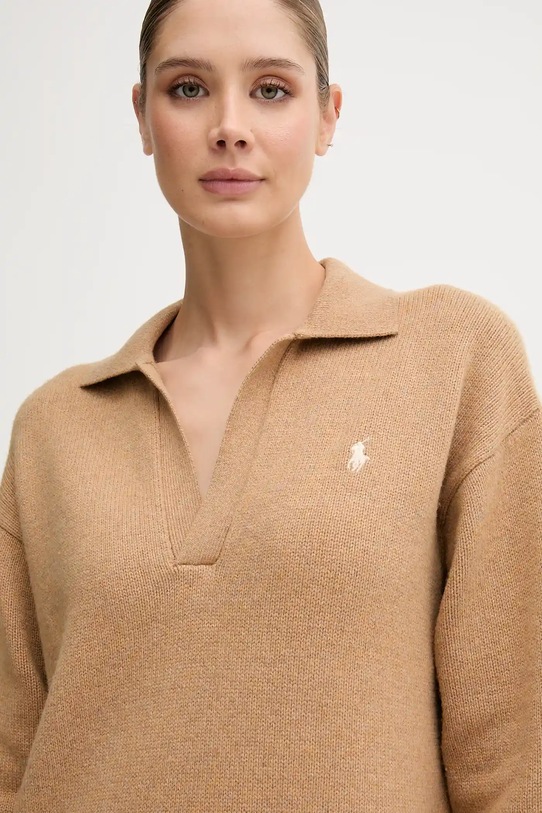 Polo Ralph Lauren rochie din lana bej 211A91143