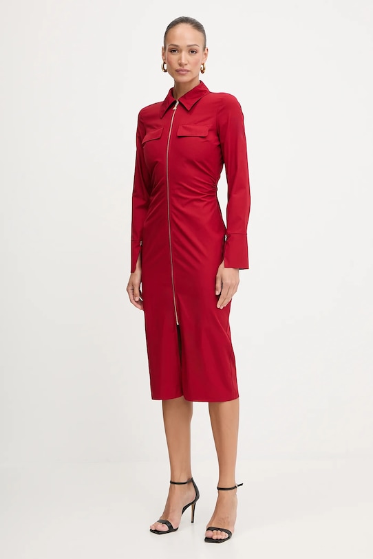 Patrizia Pepe rochie din bumbac 8A1538.A391 rosu AW25