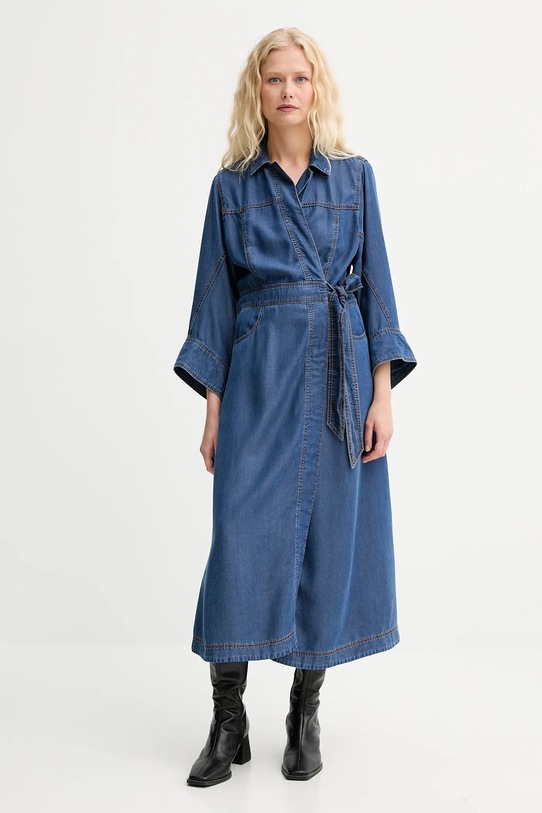 MUNTHE sukienka jeansowa PRESCOTT trzy czwarte niebieski 252134025207