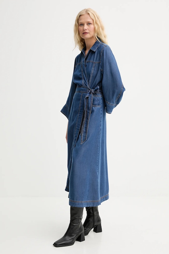 MUNTHE sukienka jeansowa PRESCOTT 252134025207 niebieski AW25