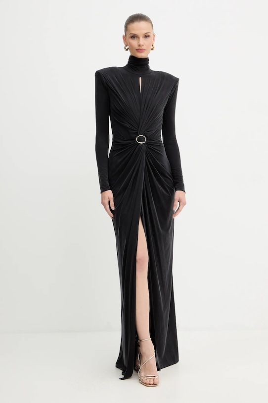 Šaty Elisabetta Franchi s elastanom čierna ABR0656E2