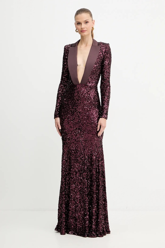 Šaty Elisabetta Franchi maxi burgundské ABR1356E2