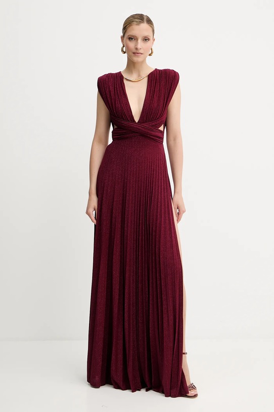 Elisabetta Franchi rochie maxi burgundia ABR1556E2
