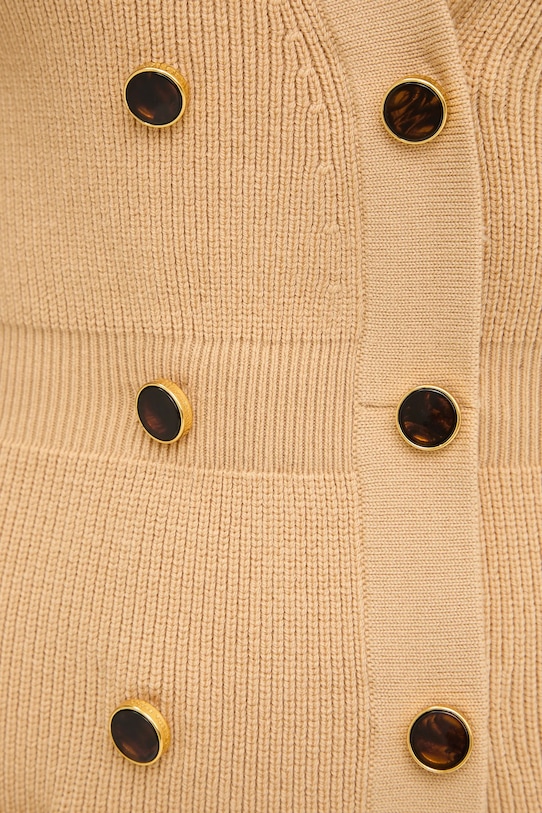 Elisabetta Franchi sukienka z dodatkiem wełny AM04S56E2 beżowy