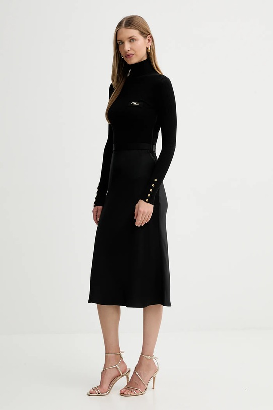 Elisabetta Franchi sukienka z dodatkiem jedwabiu AM06B56E2 czarny AW25