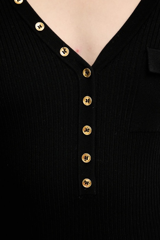 Elisabetta Franchi sukienka z dodatkiem jedwabiu AM10B56E2 czarny