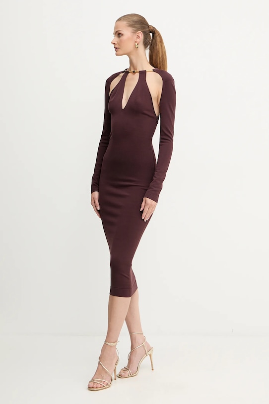 Elisabetta Franchi sukienka AM11S56E2 bordowy AW25