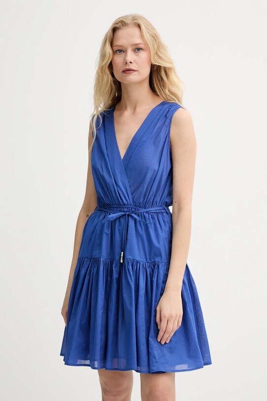 Morgan rochie din bumbac mini bleumarin ROUPI