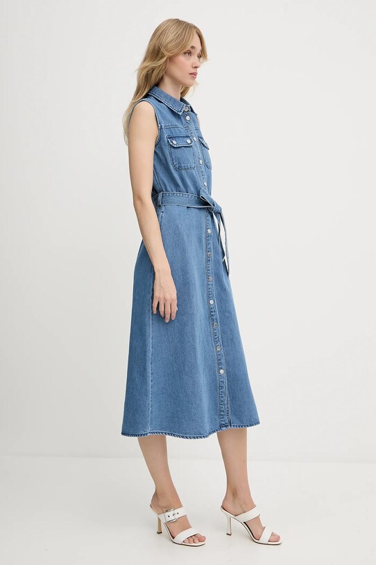 Morgan rochie jeans RJEAN albastru SS25