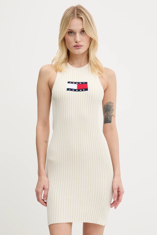 Tommy Jeans sukienka maxi beżowy DW0DW20877