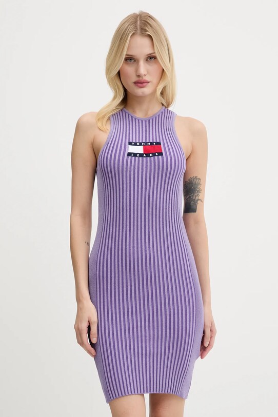 Tommy Jeans sukienka maxi fioletowy DW0DW20877