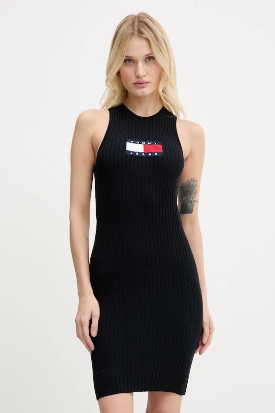 Tommy Jeans rochie maxi negru DW0DW20877