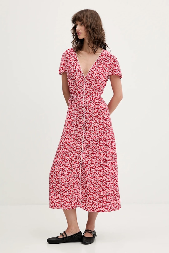 Tommy Jeans rochie midi rosu DW0DW20884