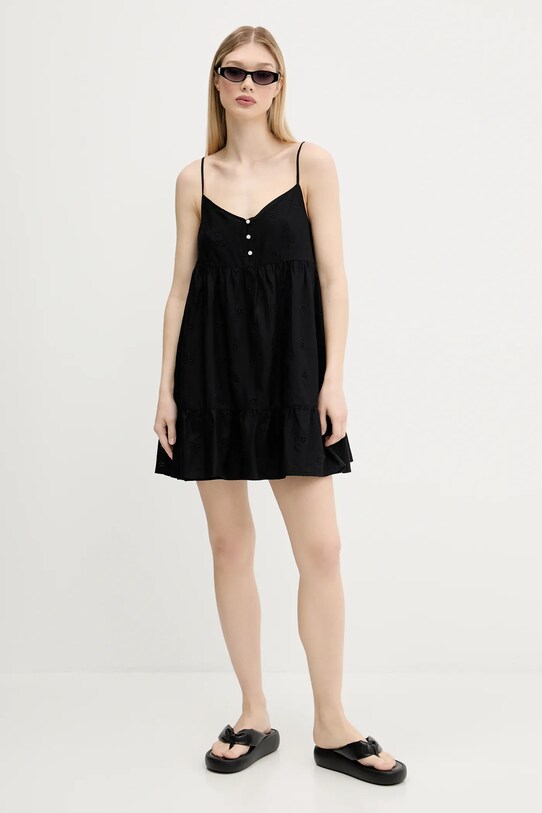 Tommy Jeans rochie din bumbac DW0DW21165 negru AW25