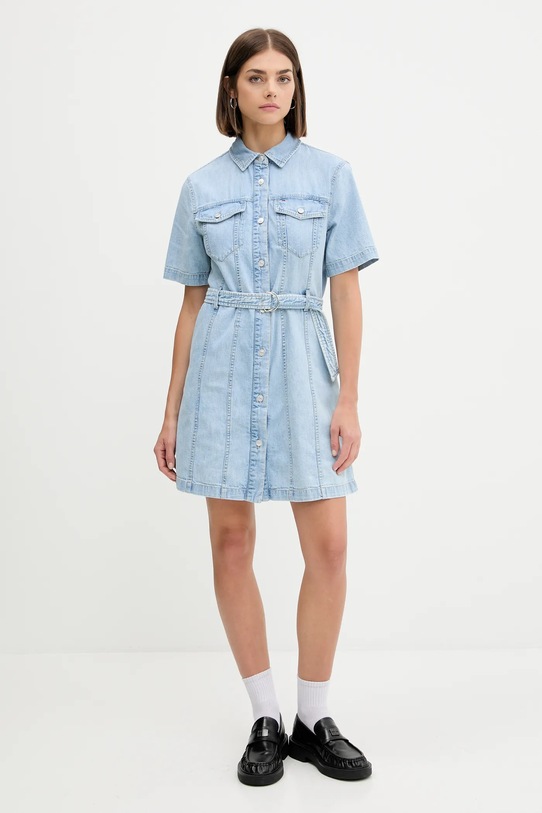 Tommy Jeans rochie jeans DW0DW21168 albastru AW25