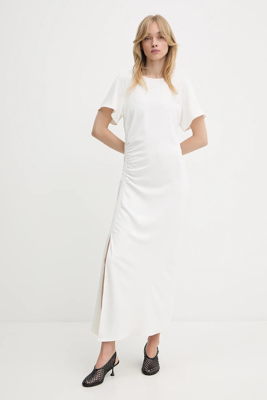 Samsoe Samsoe sukienka SAALBERO tkanina beżowy F25200100