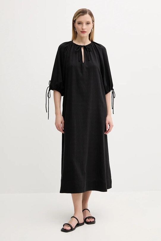 Samsoe Samsoe sukienka bawełniana SALAGO bawełna czarny F25200072