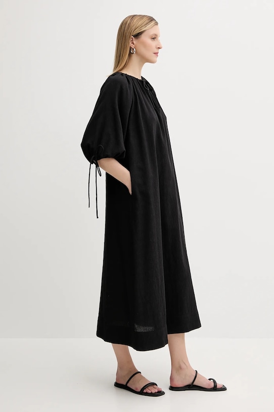 Samsoe Samsoe sukienka bawełniana SALAGO F25200072 czarny AW25