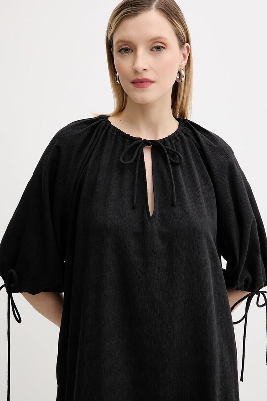 Samsoe Samsoe sukienka bawełniana SALAGO czarny F25200072