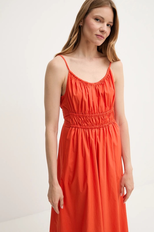 Βαμβακερό φόρεμα Tommy Hilfiger πορτοκαλί WW0WW45800