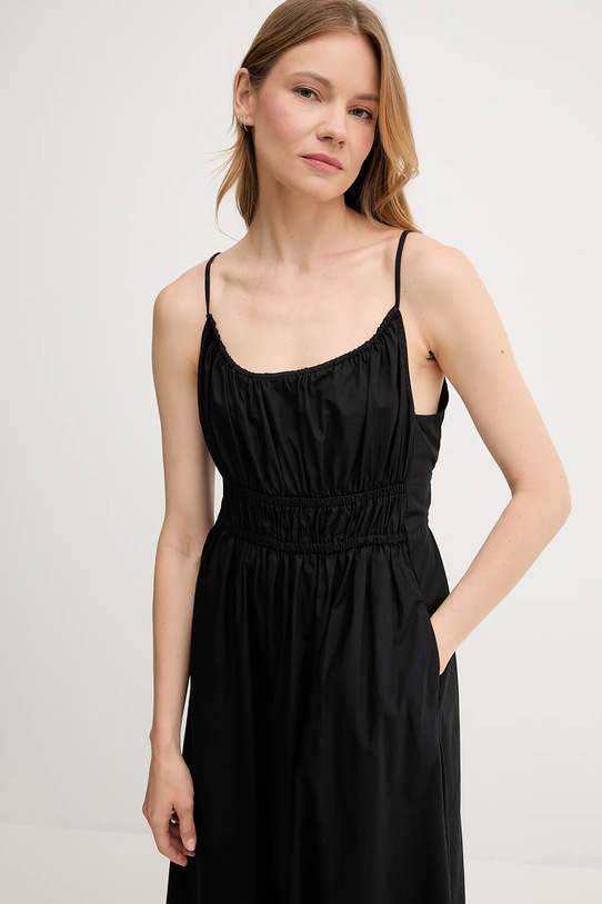 Βαμβακερό φόρεμα Tommy Hilfiger μαύρο WW0WW45800