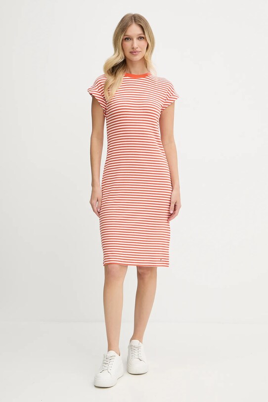 Tommy Hilfiger sukienka WW0WW45804 pomarańczowy AW25
