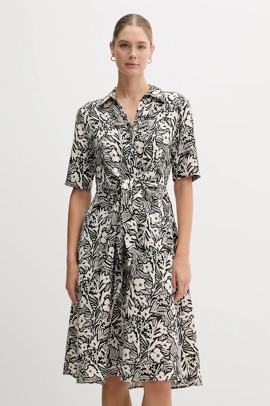 Tommy Hilfiger rochie din in cu guler negru WW0WW45836