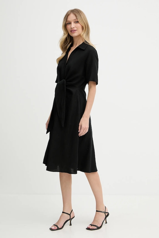 Oblečenie Ľanové šaty Tommy Hilfiger WW0WW45836 čierna