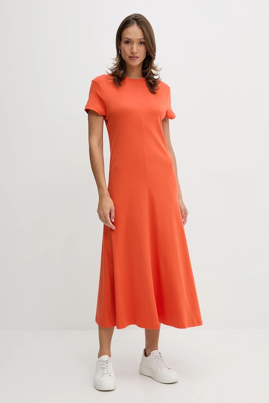 Bavlněné šaty Tommy Hilfiger maxi oranžová WW0WW46710